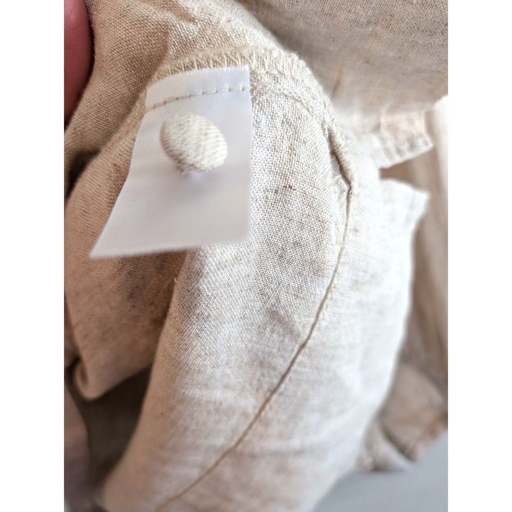 Matty M Womens XXL Linen Blend Balloon Sleeve Blouse Oatmeal Beige - Picture 4 of 8